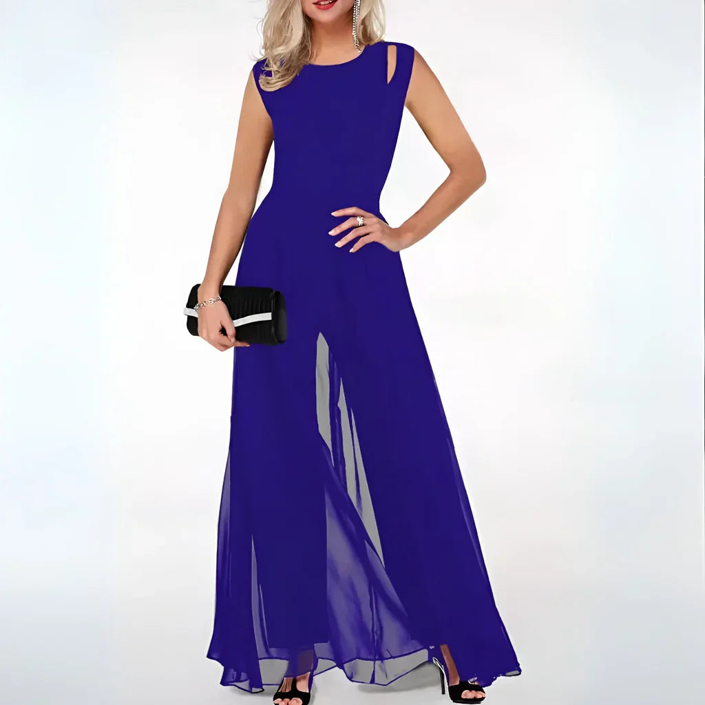 Damen Sommer Jumpsuit mit Cut-Outs an den Schultern