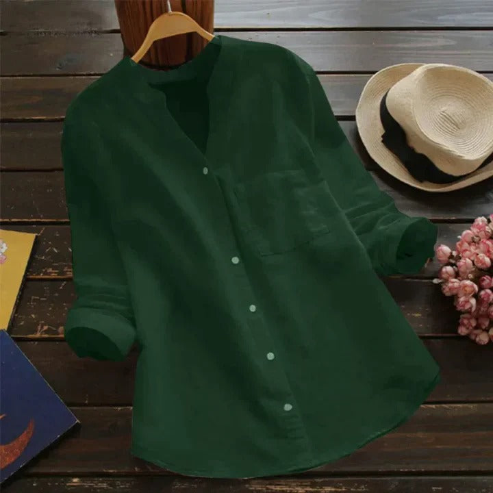 Damenhemd aus Leinen-Baumwoll-Mischgewebe