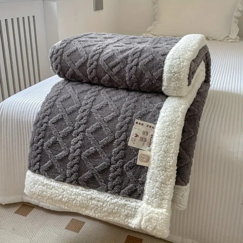 Diamantgestrickte Sherpa-Decke