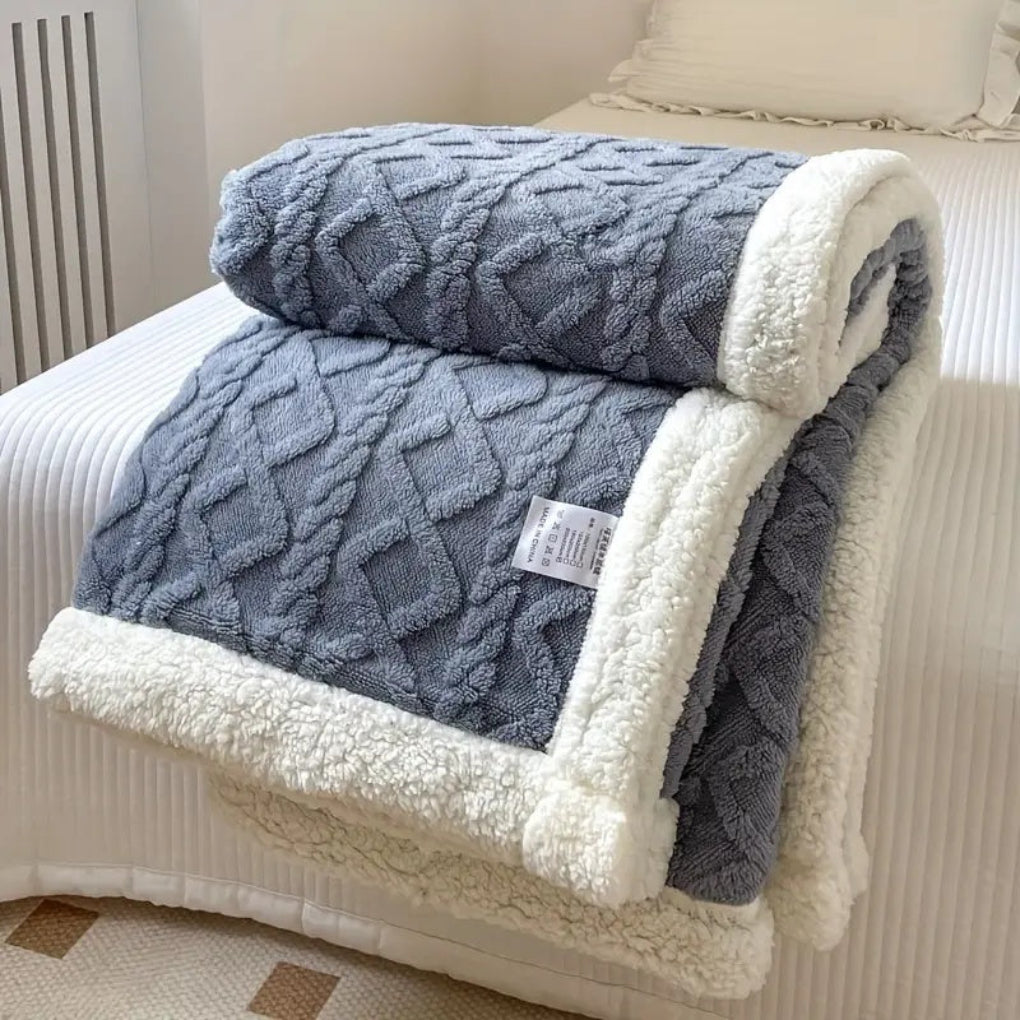 Diamantgestrickte Sherpa-Decke