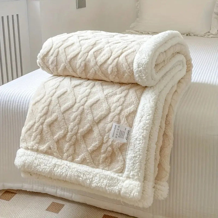 Diamantgestrickte Sherpa-Decke
