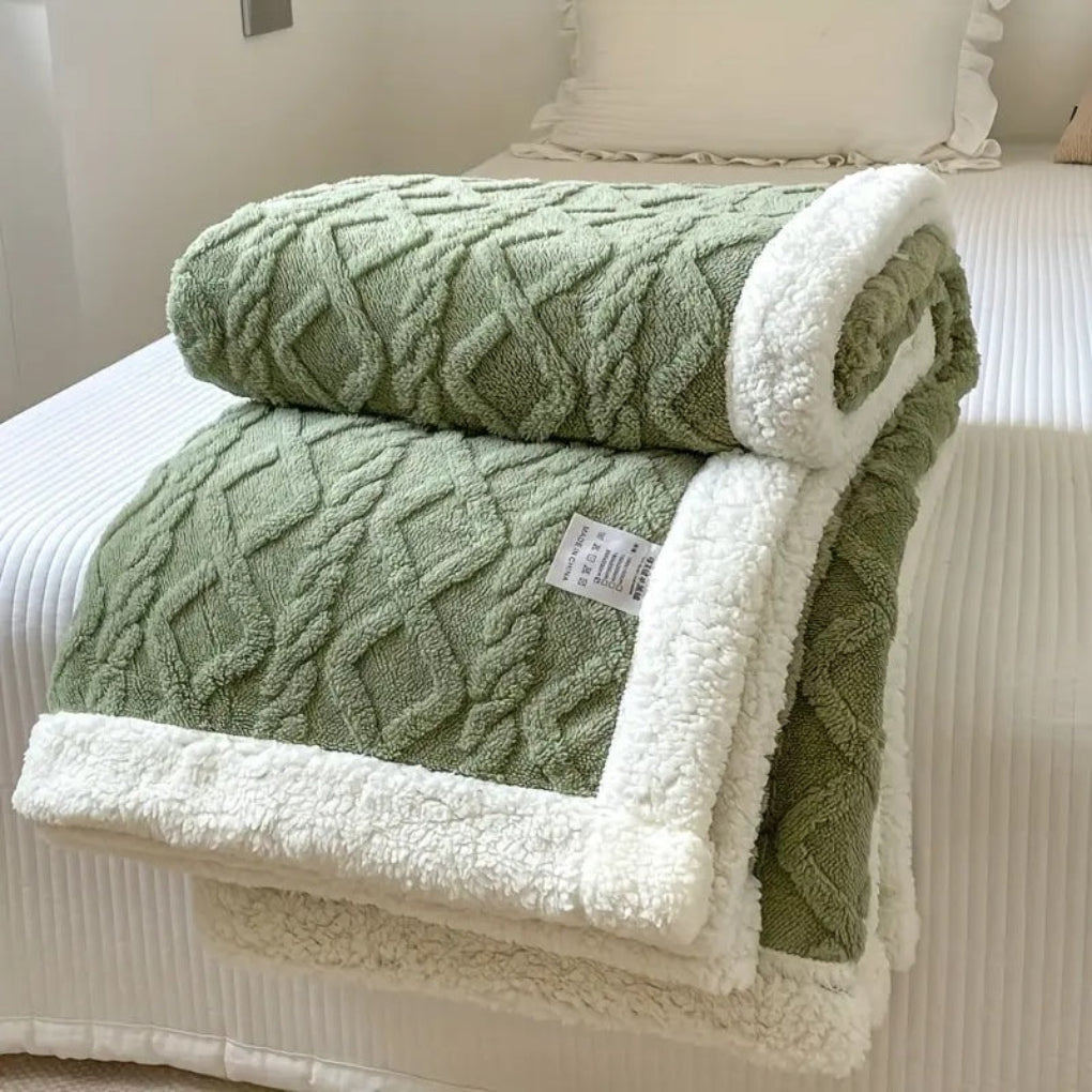 Diamantgestrickte Sherpa-Decke