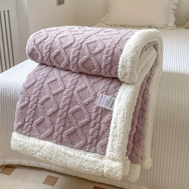Diamantgestrickte Sherpa-Decke