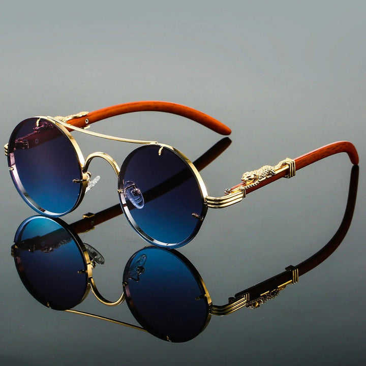 Retro-Stil mit modernem Schutz Vintage-Sonnenbrille mit doppelter Brücke
