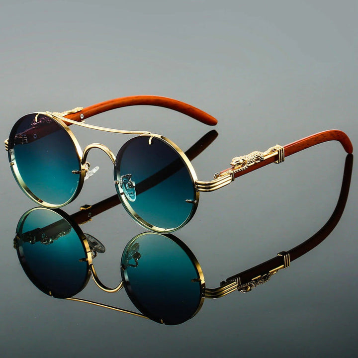 Retro-Stil mit modernem Schutz Vintage-Sonnenbrille mit doppelter Brücke