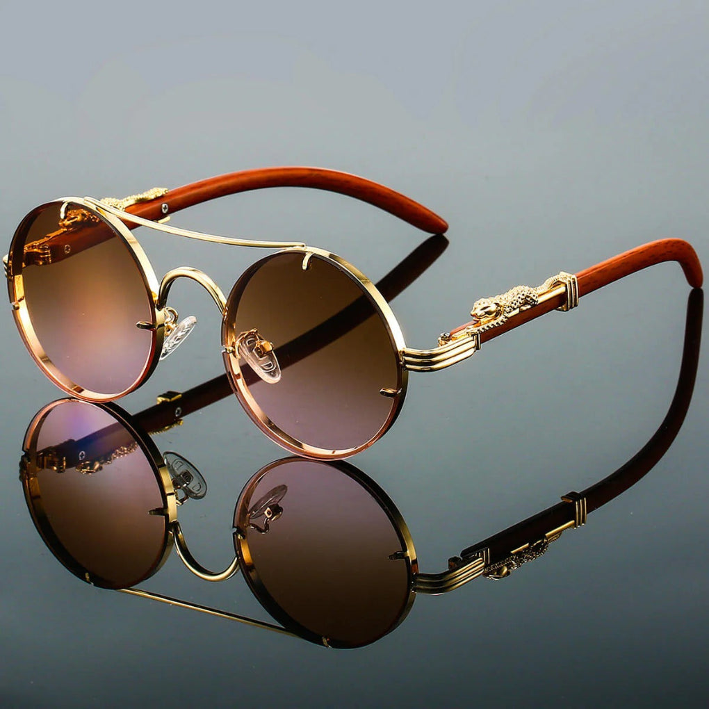 Retro-Stil mit modernem Schutz Vintage-Sonnenbrille mit doppelter Brücke