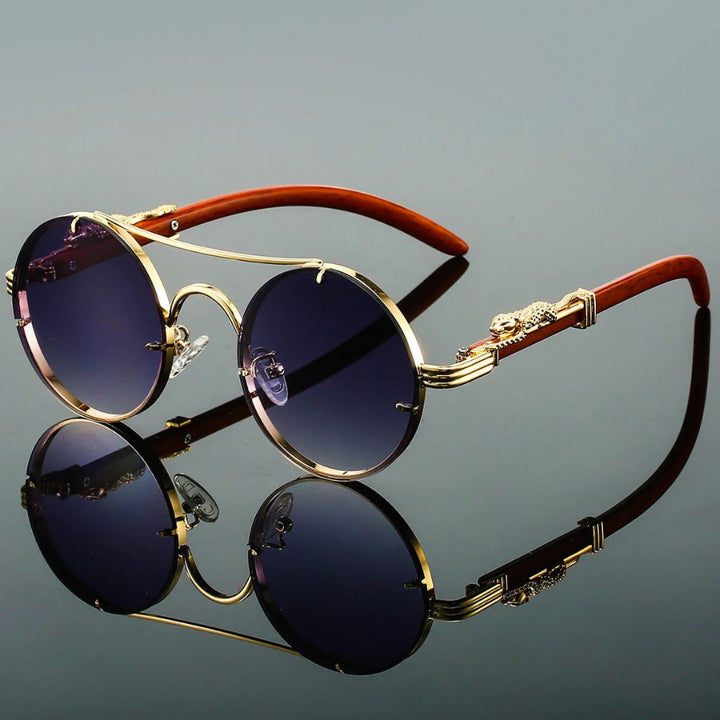 Retro-Stil mit modernem Schutz Vintage-Sonnenbrille mit doppelter Brücke