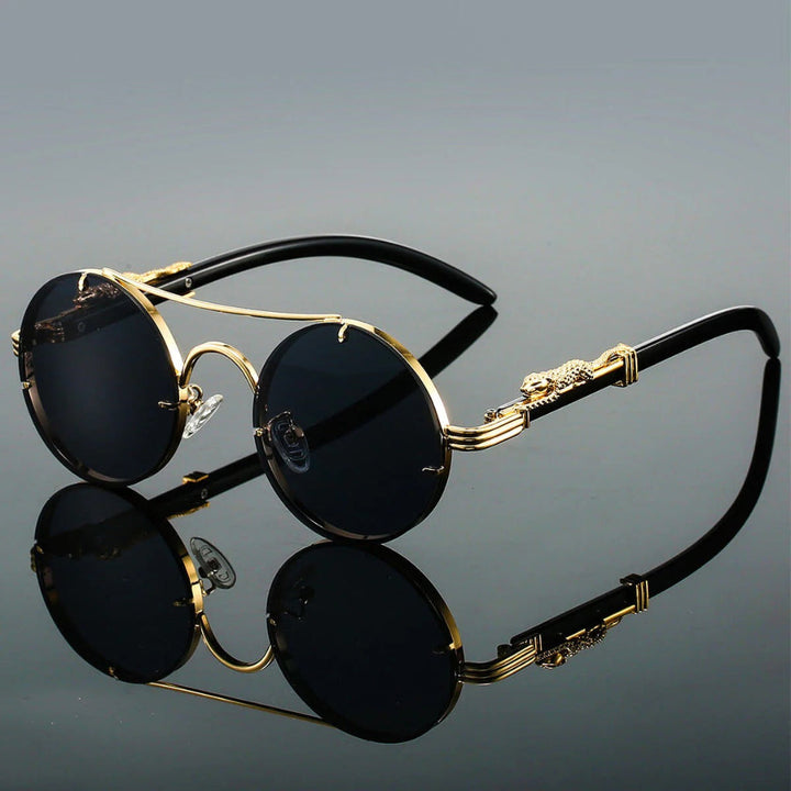 Retro-Stil mit modernem Schutz Vintage-Sonnenbrille mit doppelter Brücke