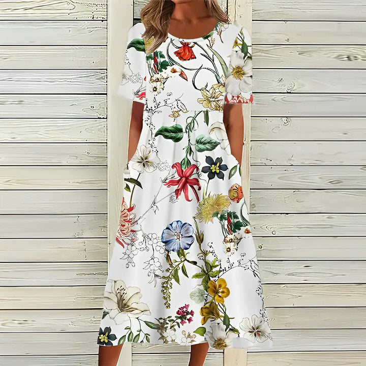 Sommerliches Etuikleid mit Blumenprint