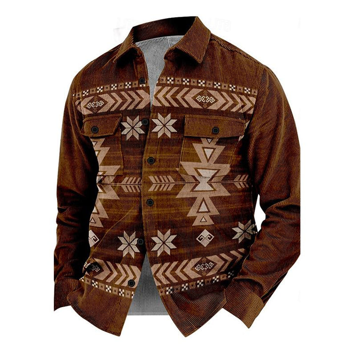 Herrenjacke mit Knopfleiste und Brusttaschen