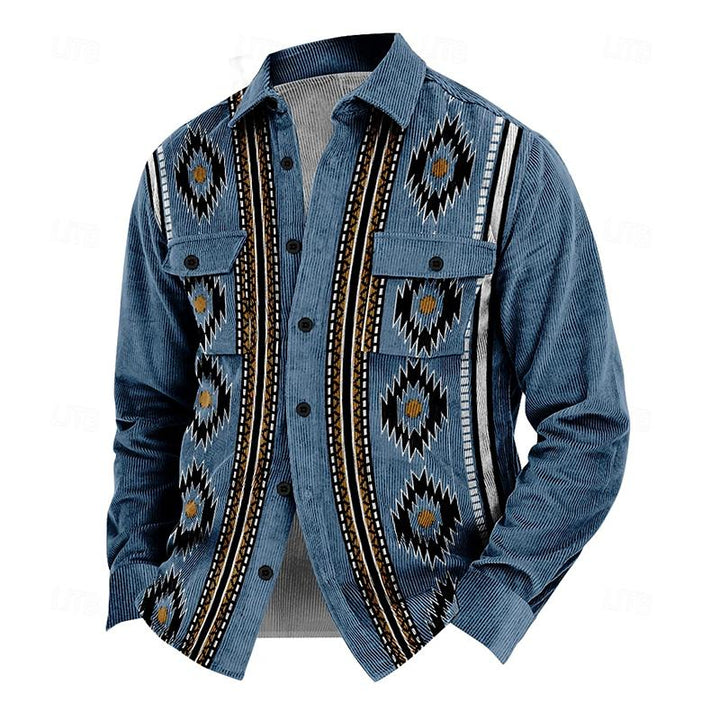 Herrenjacke mit Knopfleiste und Brusttaschen
