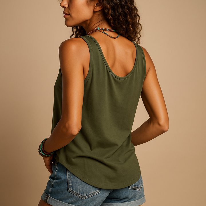 Ärmelloses, leichtes Oberteil mit Knöpfen