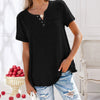 Damen Sommer V-Ausschnitt Shirt mit kurzen Ärmeln und Brusttasche