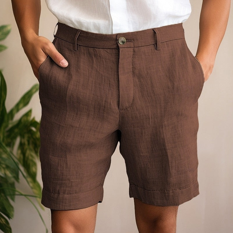 Herren Leinen-Shorts für Sommer mit Taschen