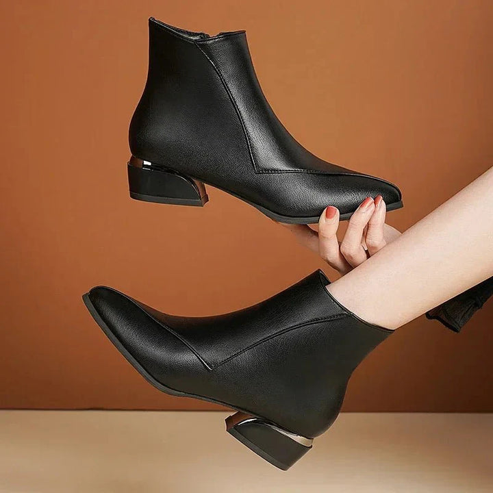 Damen Stiefeletten mit seitlichem Reißverschluss