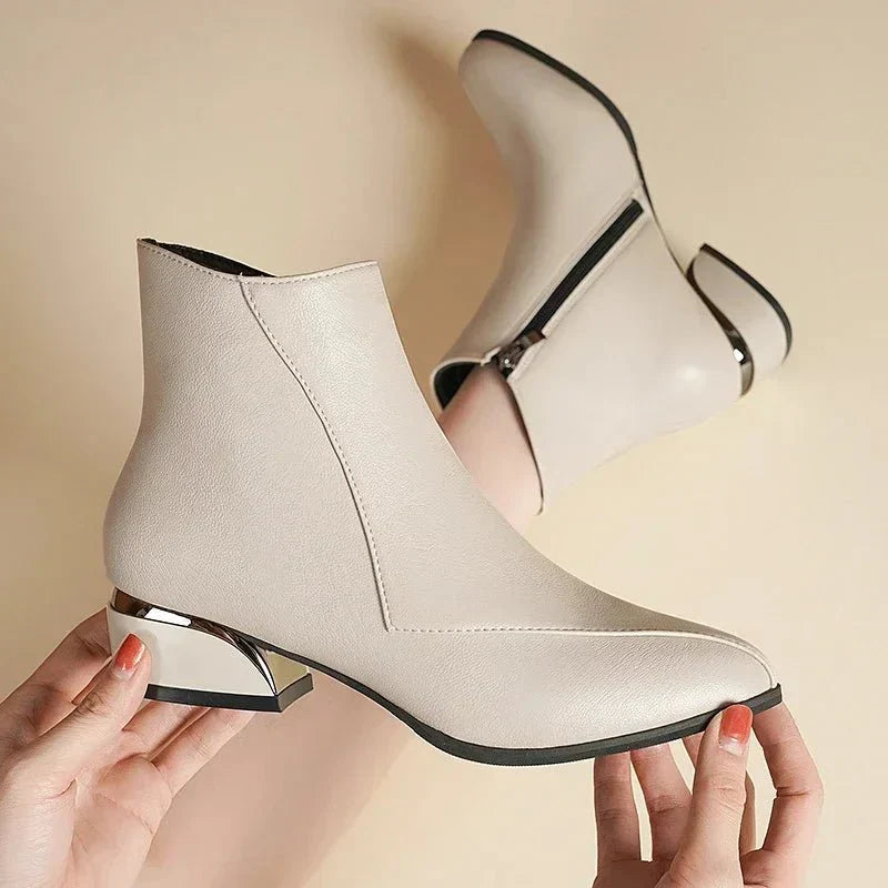 Damen Stiefeletten mit seitlichem Reißverschluss