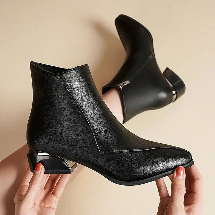 Damen Stiefeletten mit seitlichem Reißverschluss