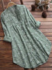 Damen Sommer Hemdbluse Kleid mit Blumenmuster und V-Ausschnitt