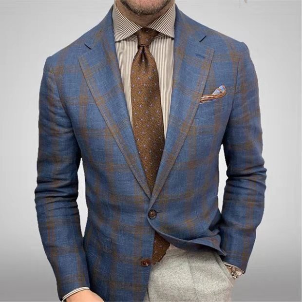 Herren Blazer mit Brusttasche und fallendem Revers
