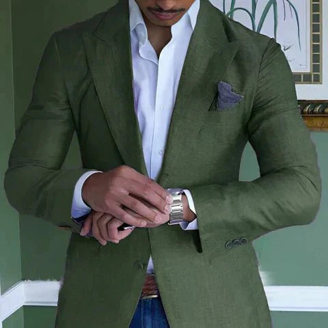 Herren Blazer mit Brusttasche und fallendem Revers