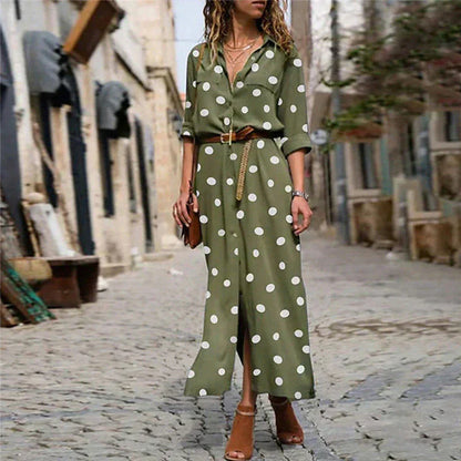 Damen Midikleid für den Sommer mit Punktmuster