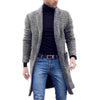 Herren Langarmmantel mit Karomuster und Taschen