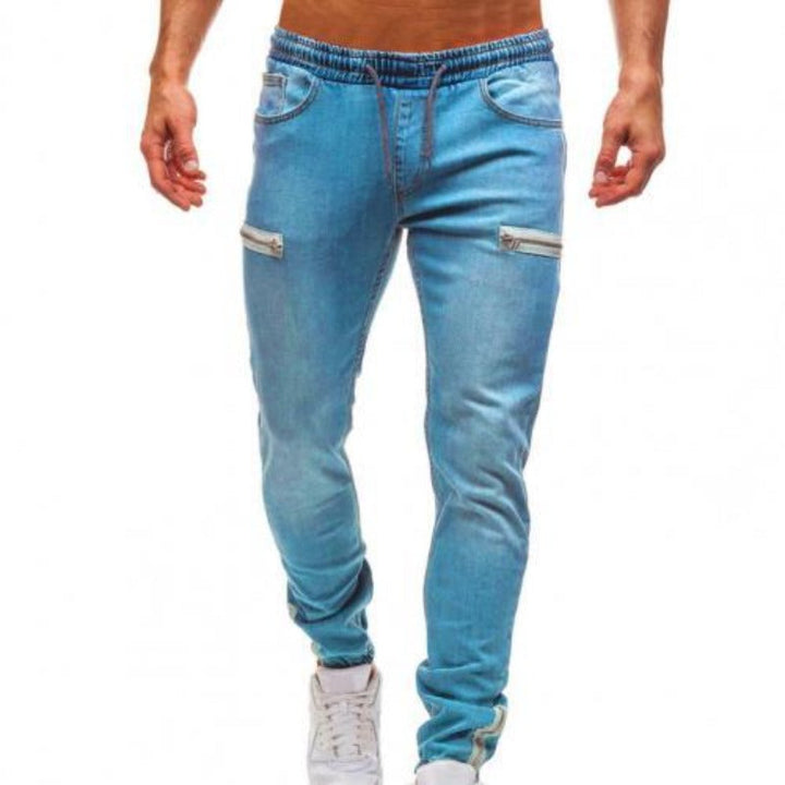 Herren Denim Joggers mit mehreren Taschen und Kordelzug