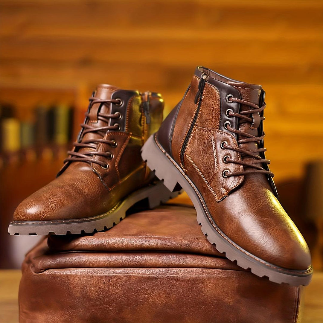 Elegante Herrenstiefel mit Reißverschluss aus Leder Elegant und strapazierfähig