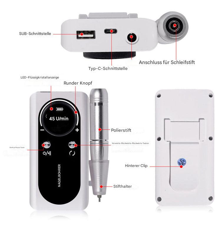 Wiederaufladbarer elektrischer Nagelbohrer mit 45.000 U/min