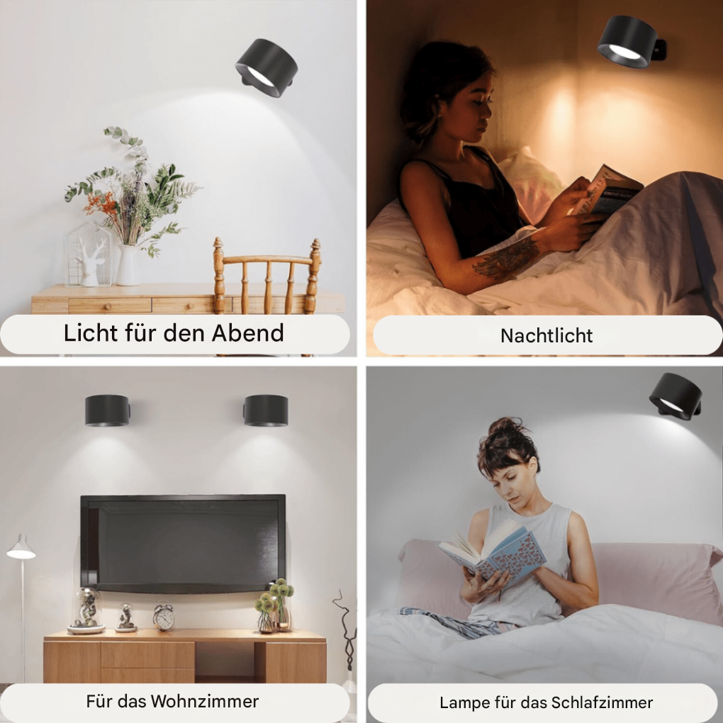 Kabellose 360°-LED-Wandleuchte, wiederaufladbar