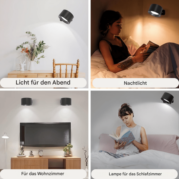 Kabellose 360°-LED-Wandleuchte, wiederaufladbar