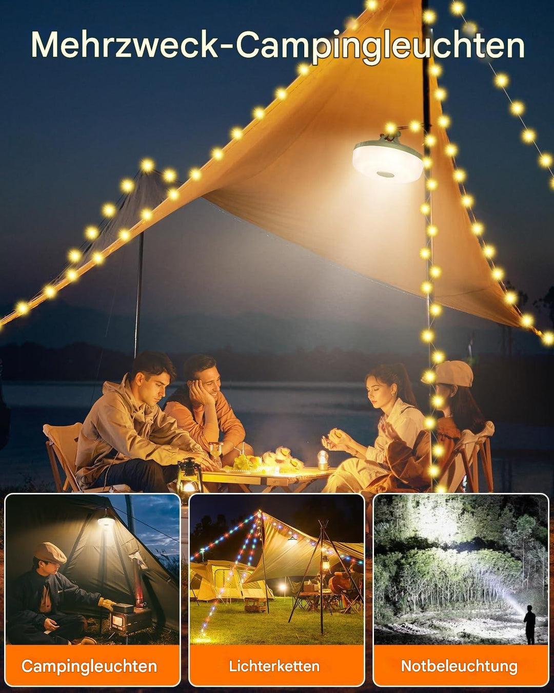 4-in-1 tragbare Campinglampe