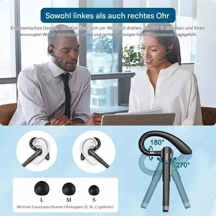 BT5.3 Bluetooth-Headset für ein Ohr mit Geräuschunterdrückung