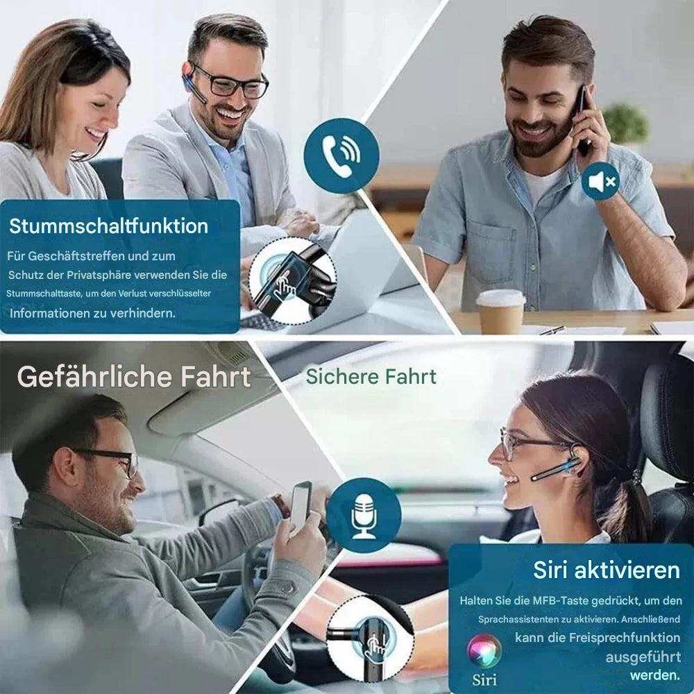 BT5.3 Bluetooth-Headset für ein Ohr mit Geräuschunterdrückung