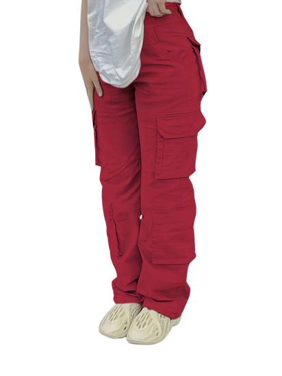 Hoch taillierte Cargohose für Damen