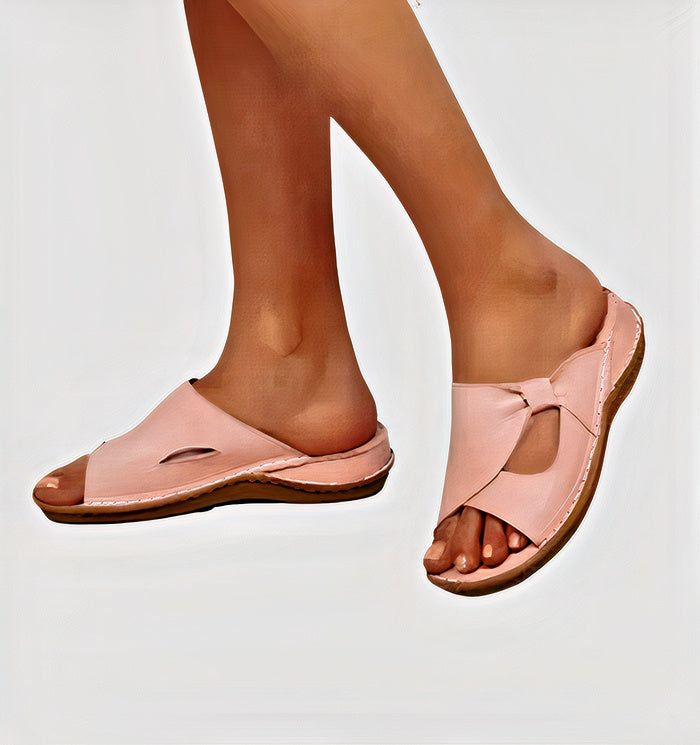 Damen-Sandalen mit offenem Zehenbereich und Knoten-Detail